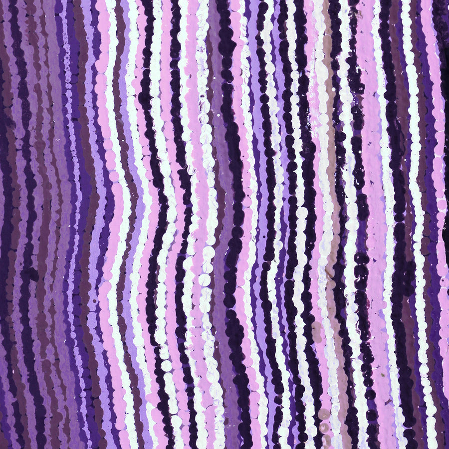Aboriginal Artwork by Topsy Napurrurla Fisher, Ngapa Jukurrpa (Water Dreaming) - Puyurru, 76x41cm