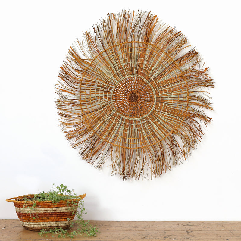 Aboriginal Artwork by Tracy Gandimil Wanapuyngu, Gapuwiyak - Woven Mat, 90cm