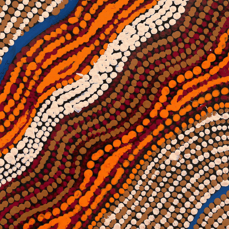 Aboriginal Artwork by Trevina Nakamarra Gibson, Ngapa Jukurrpa (Water Dreaming) - Puyurru, 30x30cm