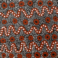 Aboriginal Artwork by Trevor Jupurrurla Walker, Pirlarla Jukurrpa (Dogwood Tree Bean Dreaming), 30x30cm