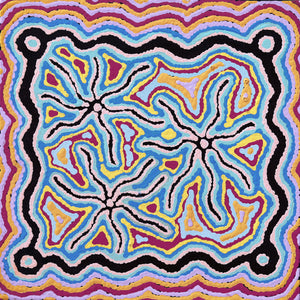 Aboriginal Art by Ursula Napanangka Butcher, Janganpa Jukurrpa (Brush-tail Possum Dreaming) - Mawurrji, 30x30cm - ART ARK®