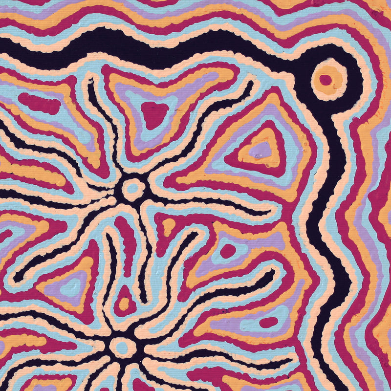 Aboriginal Artwork by Ursula Napanangka Butcher, Janganpa Jukurrpa (Brush-tail Possum Dreaming) - Mawurrji, 30x30cm