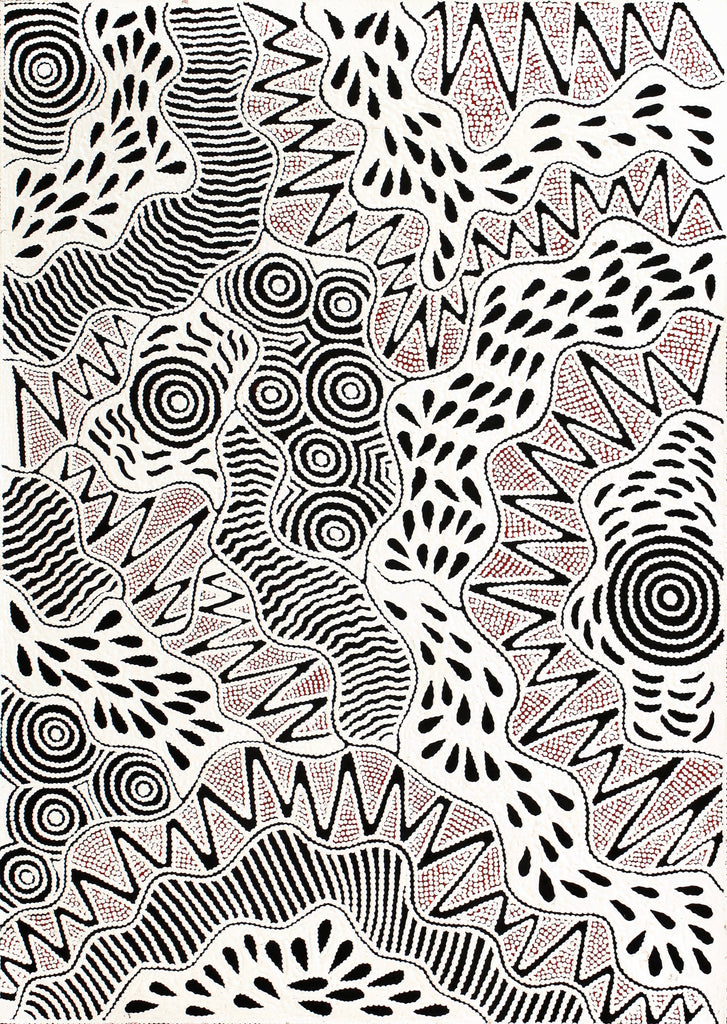 Aboriginal Artwork by Ursula Napangardi Hudson, Pikilyi Jukurrpa (Vaughan Springs Dreaming), 107x76cm - ART ARK®