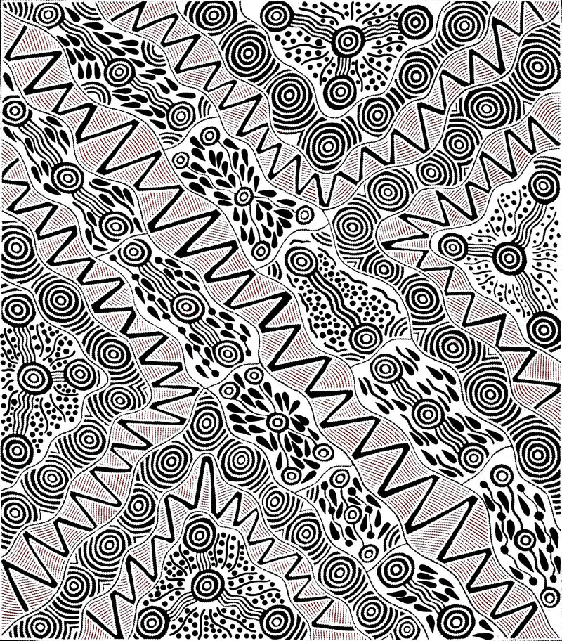 Aboriginal Artwork by Ursula Napangardi Hudson, Pikilyi Jukurrpa (Vaughan Springs Dreaming), 122x107cm
