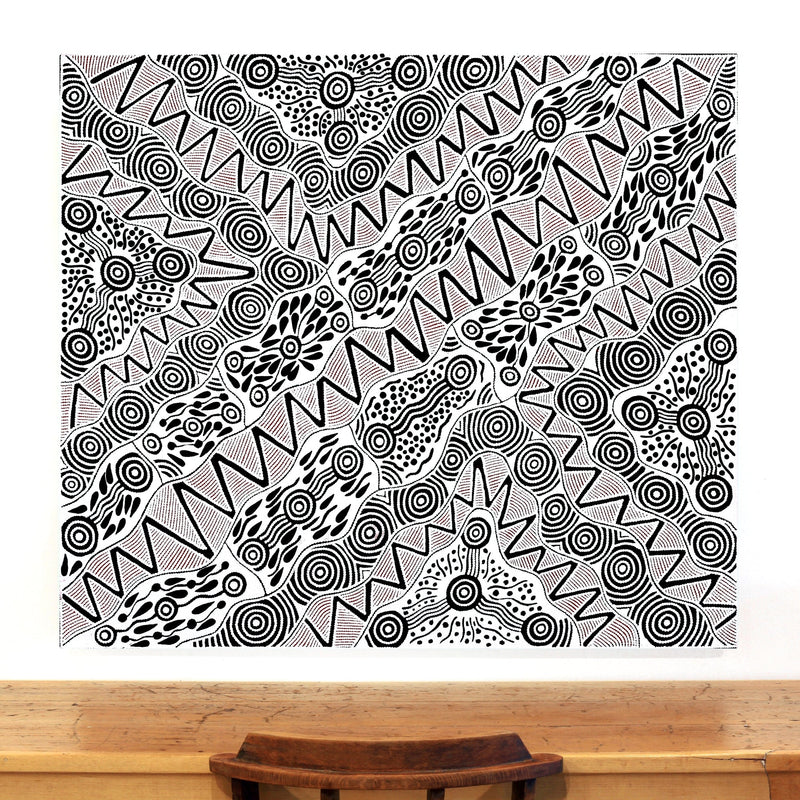 Aboriginal Artwork by Ursula Napangardi Hudson, Pikilyi Jukurrpa (Vaughan Springs Dreaming), 122x107cm