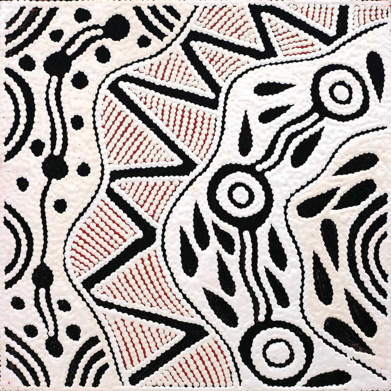 Aboriginal Artwork by Ursula Napangardi Hudson, Pikilyi Jukurrpa (Vaughan Springs Dreaming), 30x30cm
