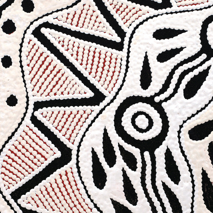 Aboriginal Artwork by Ursula Napangardi Hudson, Pikilyi Jukurrpa (Vaughan Springs Dreaming), 30x30cm