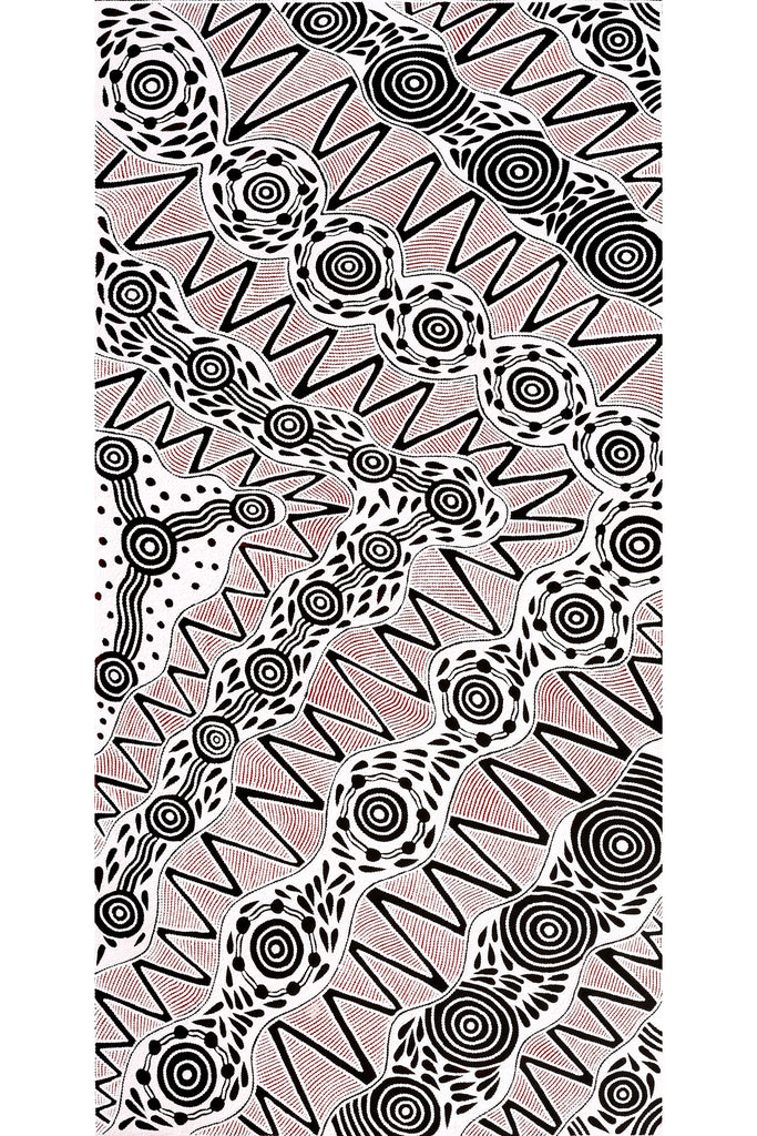 Aboriginal Art by Ursula Napangardi Hudson, Pikilyi Jukurrpa (Vaughan Springs Dreaming), 183x91cm - ART ARK®