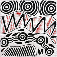 Aboriginal Artwork by Ursula Napangardi Hudson, Pikilyi Jukurrpa (Vaughan Springs Dreaming), 30x30cm