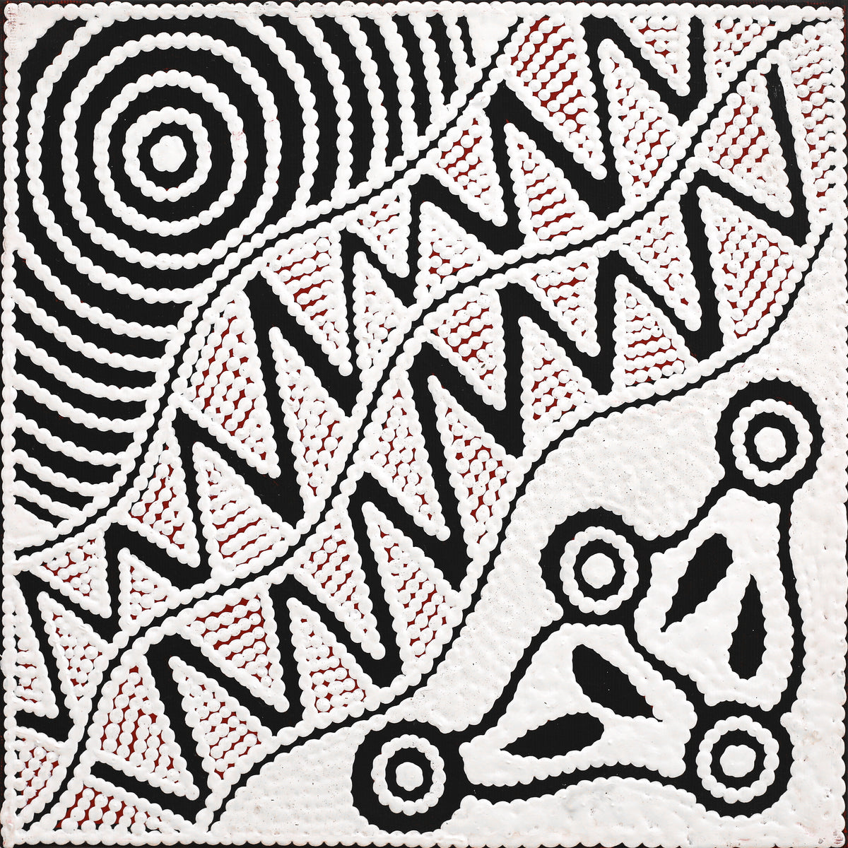 Aboriginal Art by Ursula Napangardi Hudson, Pikilyi Jukurrpa (Vaughan Springs Dreaming), 30x30cm - ART ARK®