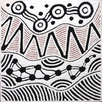 Aboriginal Artwork by Ursula Napangardi Hudson, Pikilyi Jukurrpa (Vaughan Springs Dreaming), 30x30cm