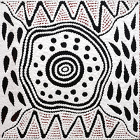 Aboriginal Artwork by Ursula Napangardi Hudson, Pikilyi Jukurrpa (Vaughan Springs Dreaming), 30x30cm