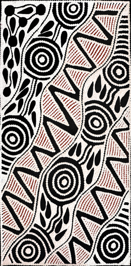 Aboriginal Artwork by Ursula Napangardi Hudson, Pikilyi Jukurrpa (Vaughan Springs Dreaming), 61x30cm