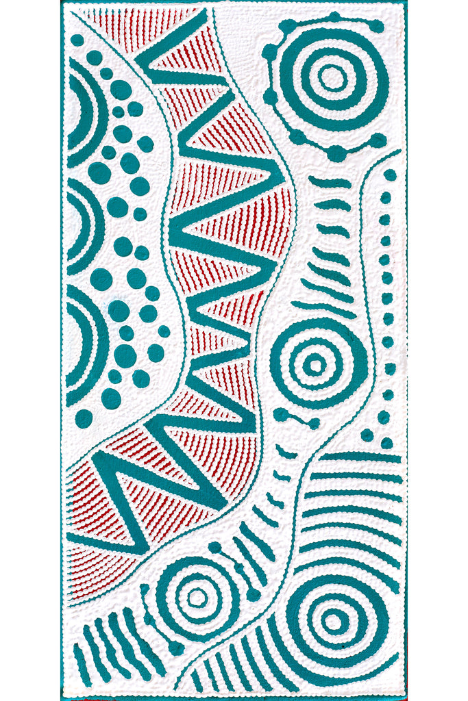 Aboriginal Artwork by Ursula Napangardi Hudson, Pikilyi Jukurrpa (Vaughan Springs Dreaming), 61x30cm