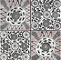 Aboriginal Artwork by Ursula Napangardi Hudson, Pikilyi Jukurrpa group of four 30x30cm
