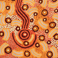 Aboriginal Artwork by Ursula Nampijinpa Collins, Ngapa Jukurrpa (Water Dreaming) - Pirlinyarnu, 30x30cm