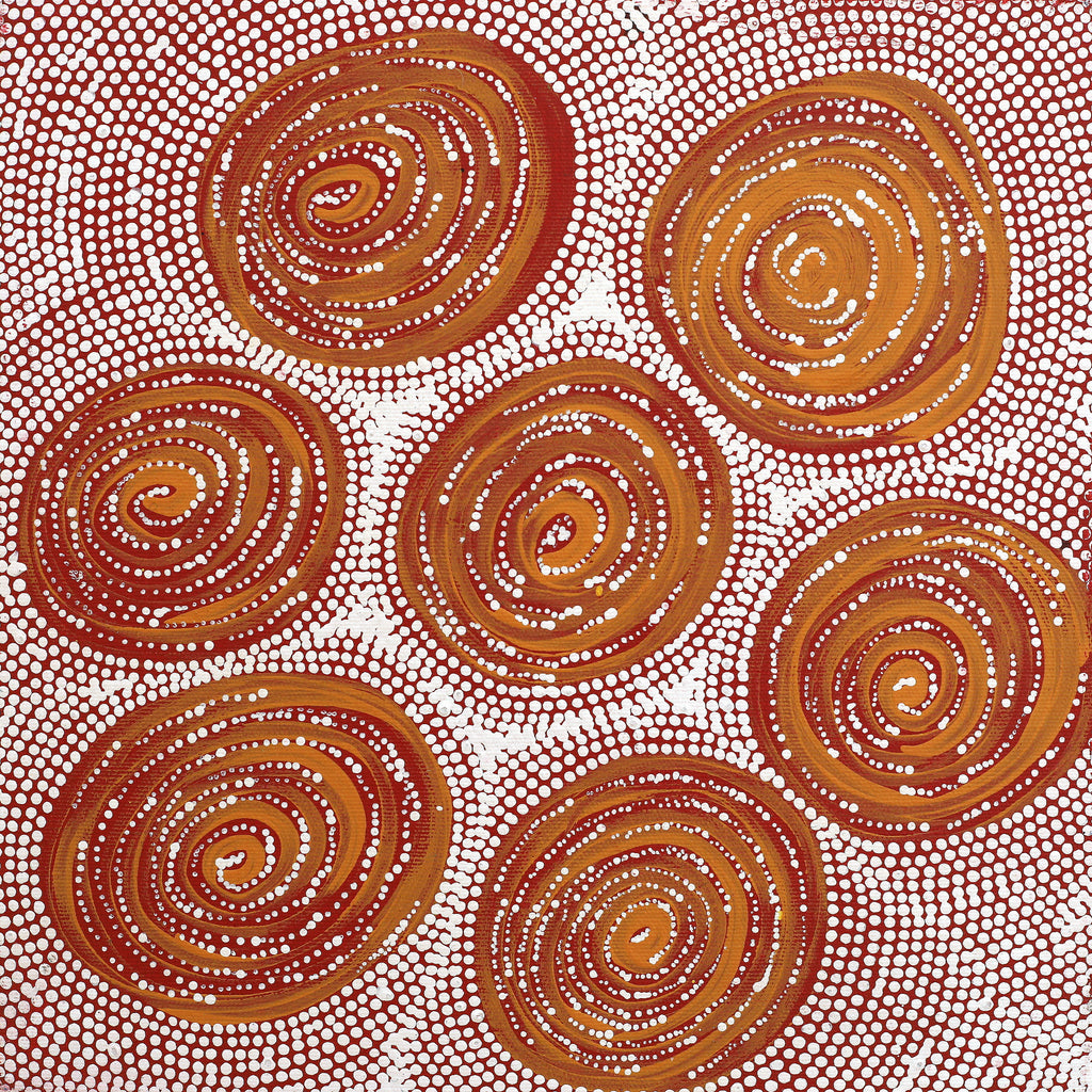 Aboriginal Artwork by Valda Napangardi Granites, Ngalyipi Jukurrpa (Snakevine Dreaming) - Mina Mina, 30x30cm - ART ARK®