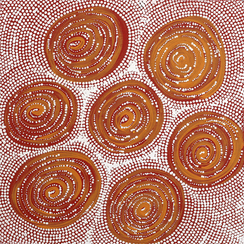Aboriginal Artwork by Valda Napangardi Granites, Ngalyipi Jukurrpa (Snakevine Dreaming) - Mina Mina, 30x30cm
