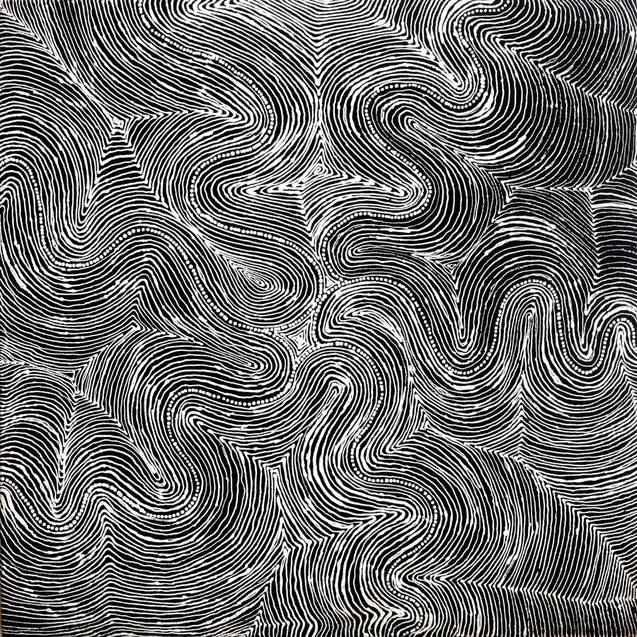 Aboriginal Artwork by Valda Napangardi Granites, Mina Mina Jukurrpa (Mina Mina Dreaming), 46x46cm