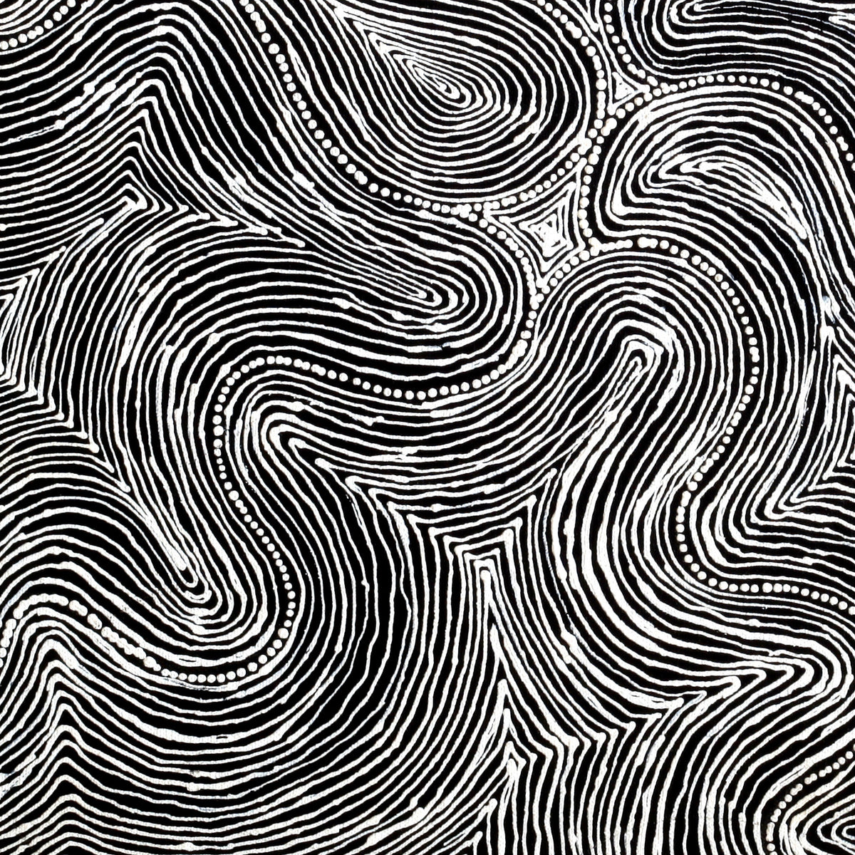 Aboriginal Artwork by Valda Napangardi Granites, Mina Mina Jukurrpa (Mina Mina Dreaming), 46x46cm