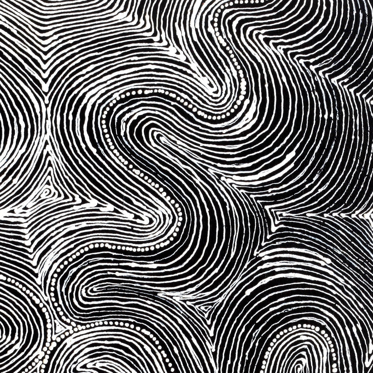 Aboriginal Artwork by Valda Napangardi Granites, Mina Mina Jukurrpa (Mina Mina Dreaming), 46x46cm