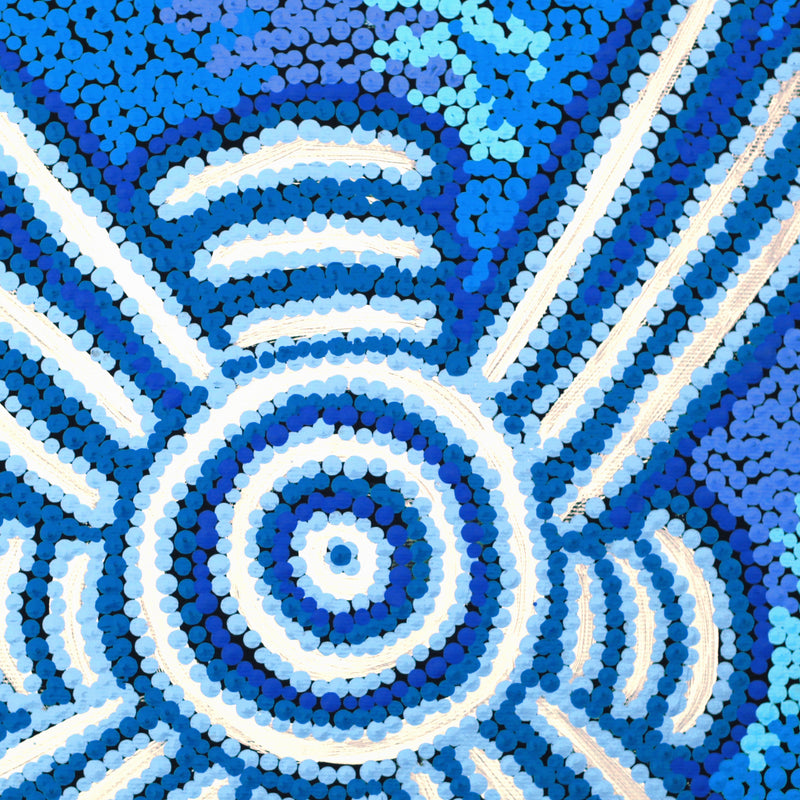 Aboriginal Artwork by Valentine Nakamarra White, Lukarrara Jukurrpa, 30x30cm