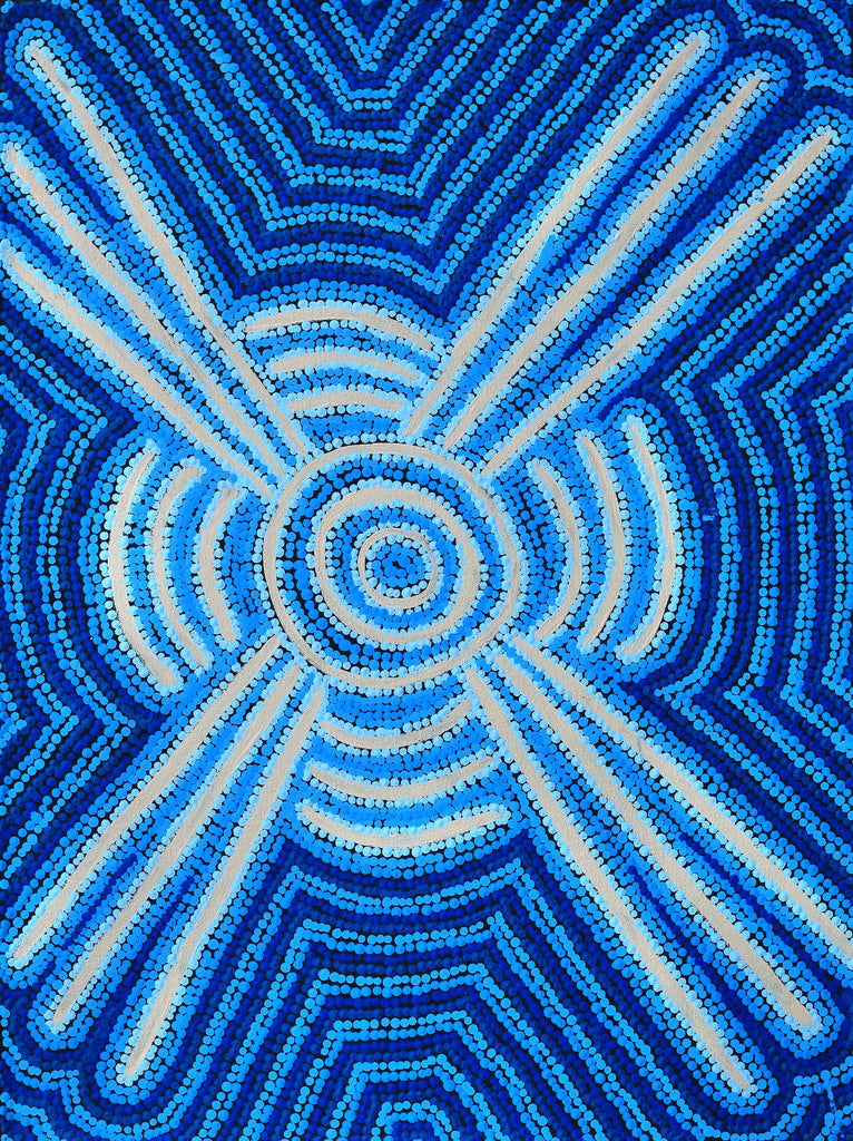 Aboriginal Artwork by Valentine Nakamarra White, Lukarrara Jukurrpa, 61x46cm
