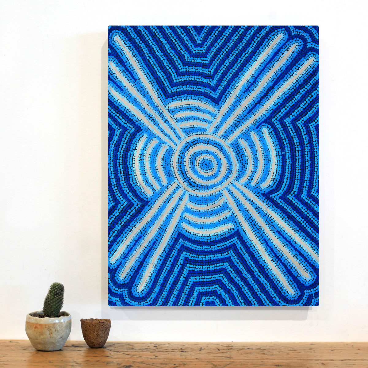 Aboriginal Artwork by Valentine Nakamarra White, Lukarrara Jukurrpa, 61x46cm