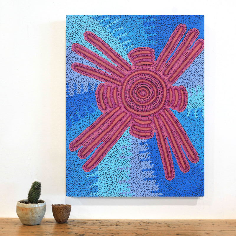 Aboriginal Artwork by Valentine Nakamarra White, Lukarrara Jukurrpa, 61x46cm