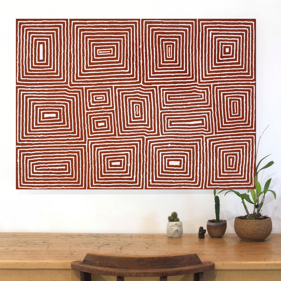 Aboriginal Artwork by Valerie Napanangka Marshall, Pikilyi Jukurrpa (Vaughan Springs Dreaming), 107x76cm