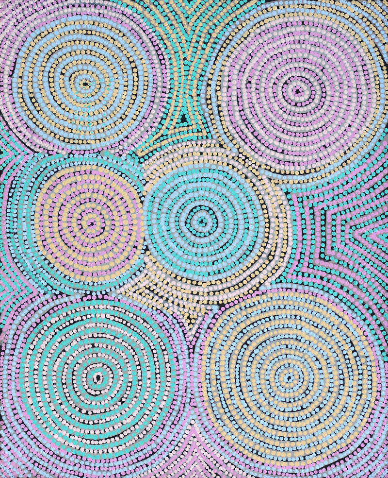 Aboriginal Artwork by Valerie Napanangka Marshall, Karnta Jukurrpa (women's Dreaming), 76x61cm