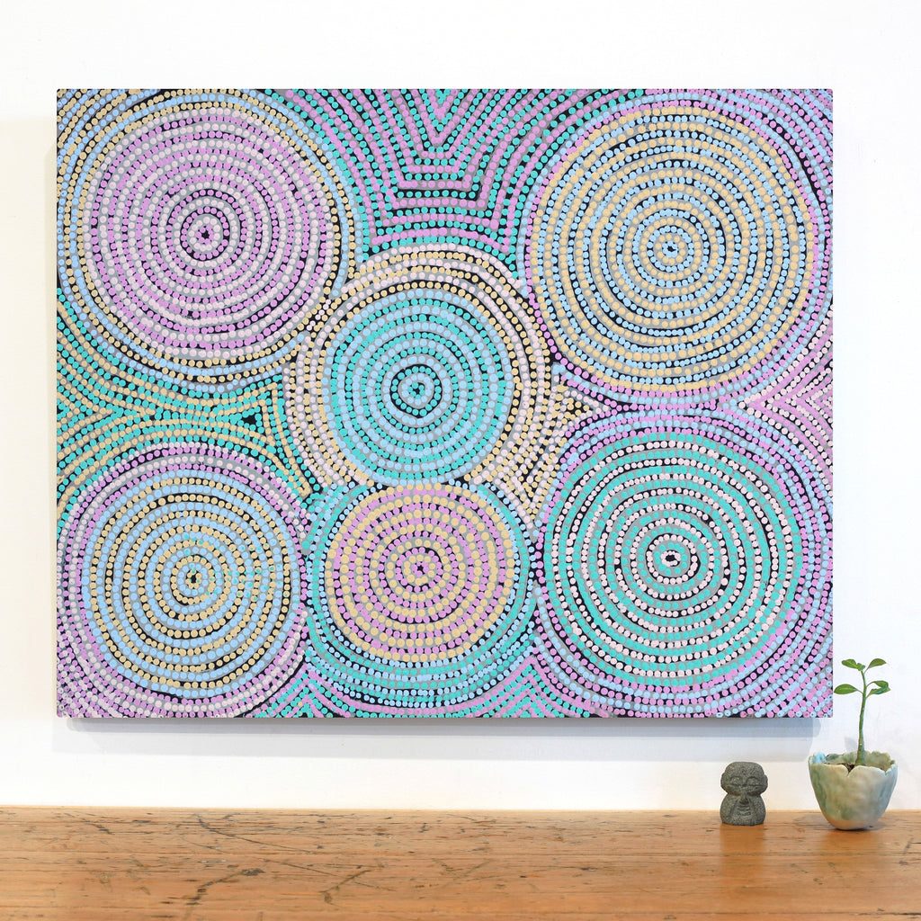 Aboriginal Artwork by Valerie Napanangka Marshall, Karnta Jukurrpa (women's Dreaming), 76x61cm
