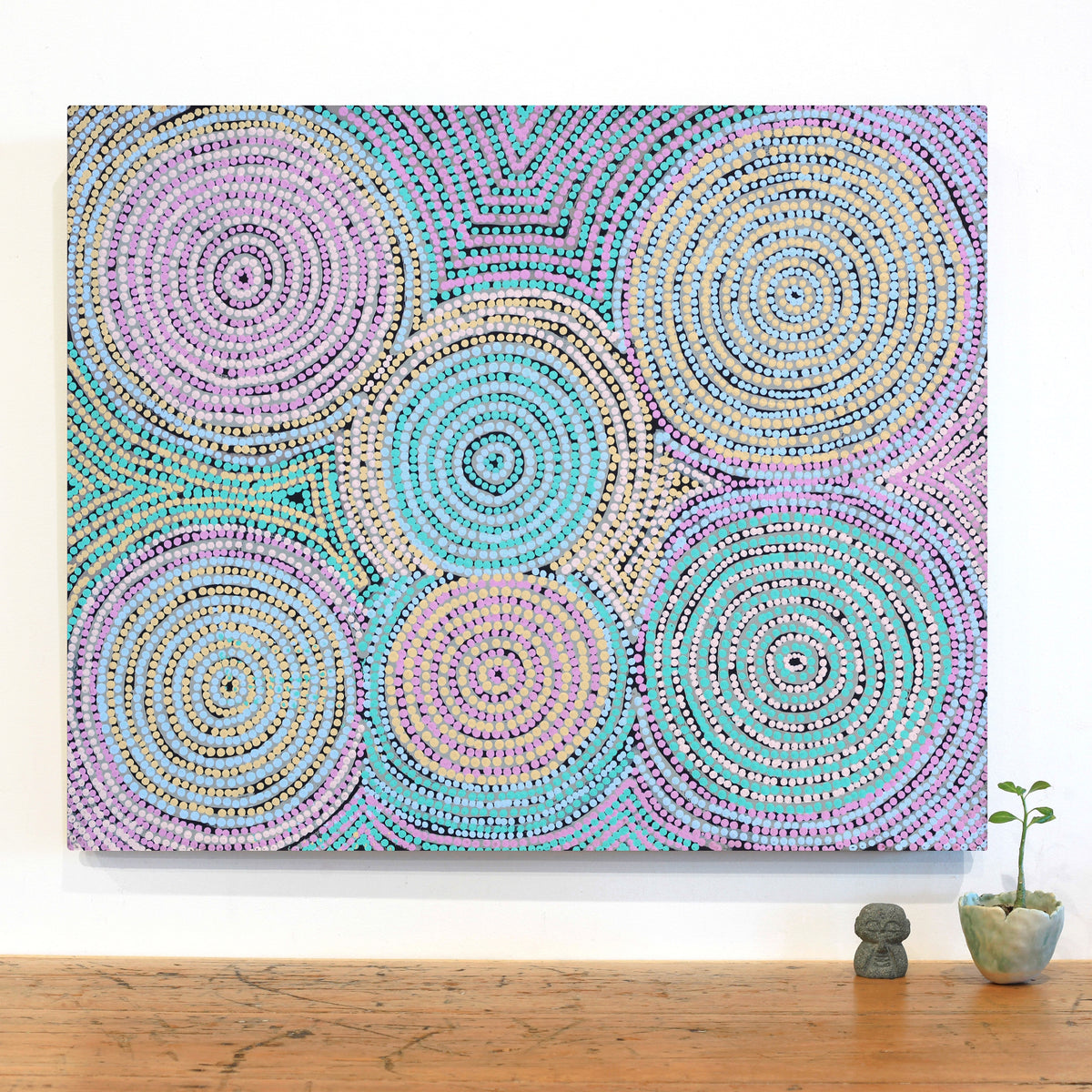 Aboriginal Artwork by Valerie Napanangka Marshall, Karnta Jukurrpa (women's Dreaming), 76x61cm
