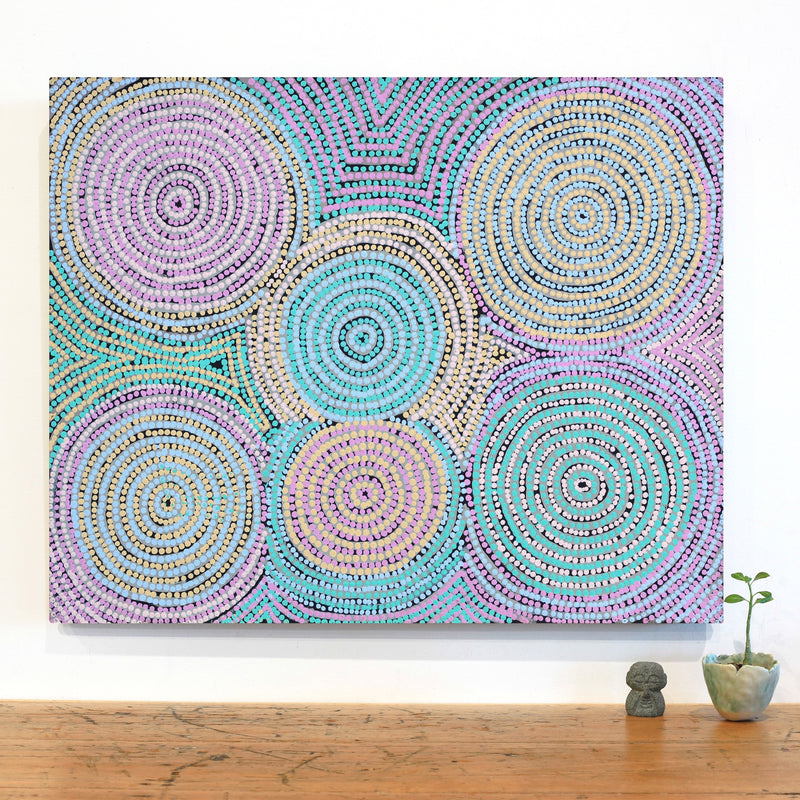 Aboriginal Artwork by Valerie Napanangka Marshall, Karnta Jukurrpa (women's Dreaming), 76x61cm