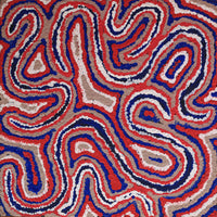 Aboriginal Artwork by Valerie Napurrurla Morris, Lukarrara Jukurrpa (Desert Fringe-rush Seed Dreaming), 30x30cm