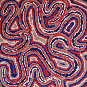 Aboriginal Artwork by Valerie Napurrurla Morris, Lukarrara Jukurrpa (Desert Fringe-rush Seed Dreaming), 30x30cm - ART ARK®