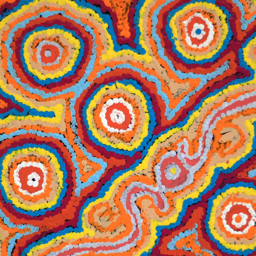 Aboriginal Artwork by Valerie Napurrurla Morris, Lukarrara Jukurrpa, 30x30cm