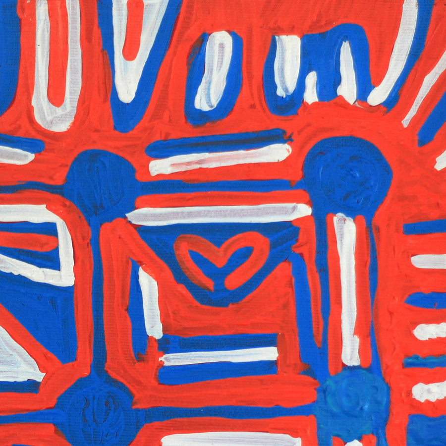Aboriginal Artwork by Valma Nakamarra White, Mina Mina Jukurrpa (Mina Mina Dreaming) - Ngalyipi, 30x30cm