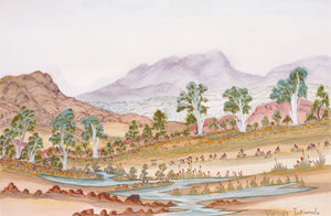 Aboriginal Artwork by Vanessa Inkamala, Tjoritja (West MacDonnell  Ranges) 50.5x33cm - ART ARK®