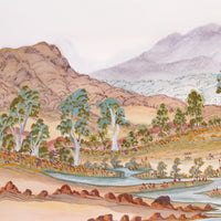 Aboriginal Artwork by Vanessa Inkamala, Tjoritja (West MacDonnell Ranges) 50.5x33cm