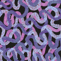 Aboriginal Artwork by Vanetta Nampijinpa Hudson, Warlukurlangu Jukurrpa (Fire country Dreaming), 107x107cm