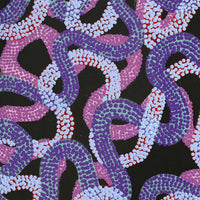 Aboriginal Artwork by Vanetta Nampijinpa Hudson, Warlukurlangu Jukurrpa (Fire country Dreaming), 107x107cm