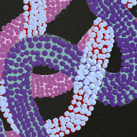 Aboriginal Artwork by Vanetta Nampijinpa Hudson, Warlukurlangu Jukurrpa (Fire country Dreaming), 107x107cm