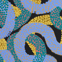 Aboriginal Artwork by Vanetta Nampijinpa Hudson, Warlukurlangu Jukurrpa (Fire country Dreaming), 122x122cm
