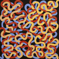 Aboriginal Artwork by Vanetta Nampijinpa Hudson, Warlukurlangu Jukurrpa (Fire country Dreaming), 122x122cm