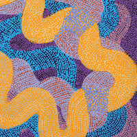 Aboriginal Artwork by Vanetta Nampijinpa Hudson, Warlukurlangu Jukurrpa (Fire country Dreaming), 122x76cm