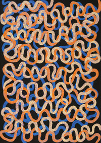 Aboriginal Artwork by Vanetta Nampijinpa Hudson, Warlukurlangu Jukurrpa (Fire country Dreaming), 152x107cm