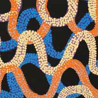 Aboriginal Artwork by Vanetta Nampijinpa Hudson, Warlukurlangu Jukurrpa (Fire country Dreaming), 152x107cm
