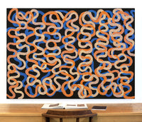 Aboriginal Artwork by Vanetta Nampijinpa Hudson, Warlukurlangu Jukurrpa (Fire country Dreaming), 152x107cm