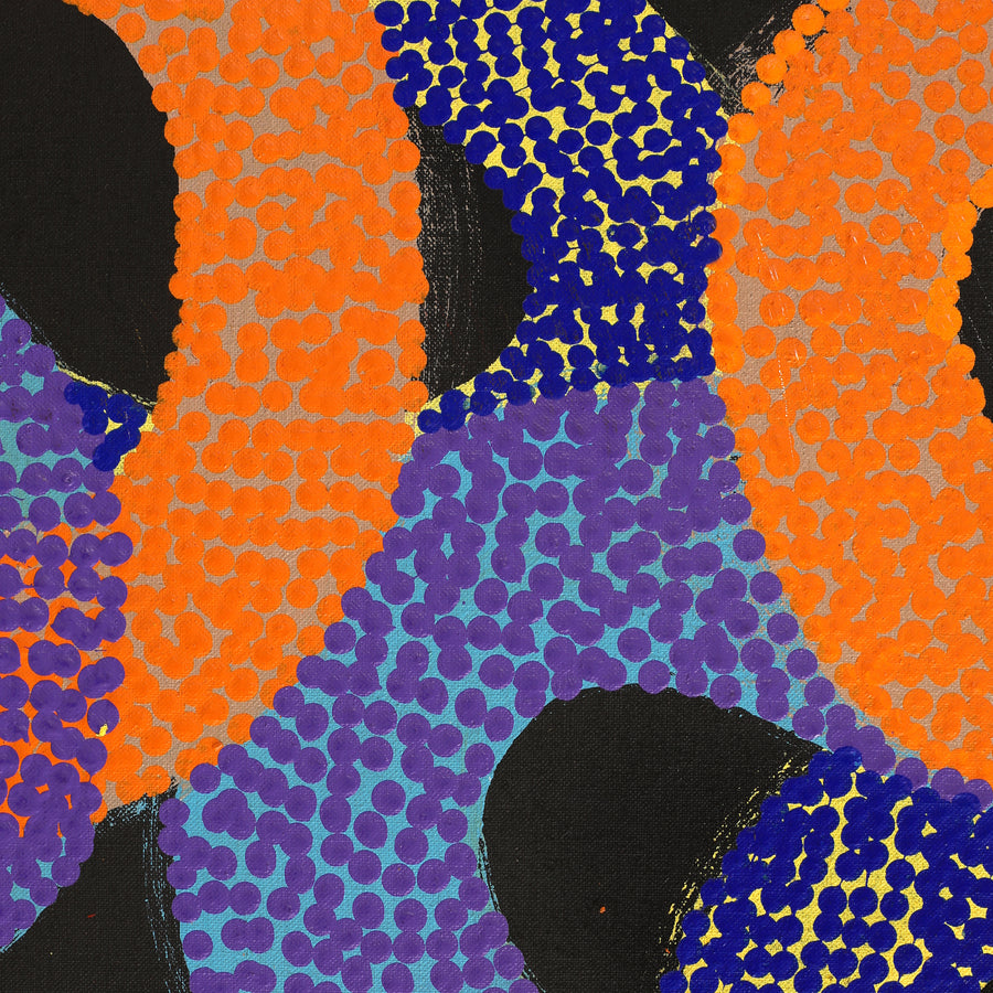 Aboriginal Artwork by Vanetta Nampijinpa Hudson, Warlukurlangu Jukurrpa (Fire country Dreaming), 152x107cm